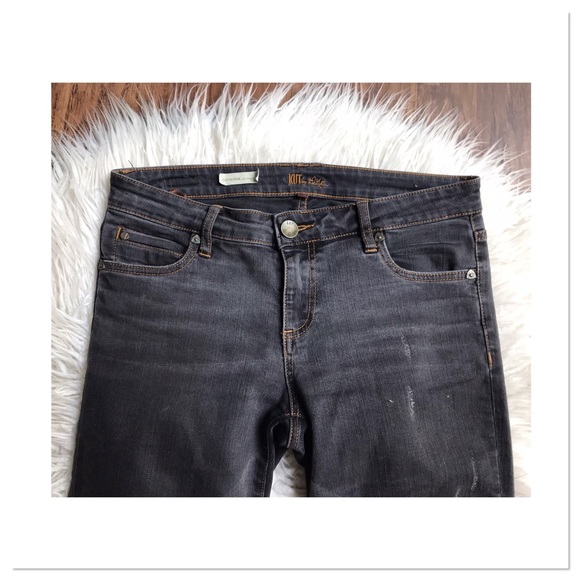 Kut From The Kloth Catherine Boyfriend Jeans Dark Gray Black Distressed Size 4 - Picture 2 of 10